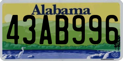 AL license plate 43AB996