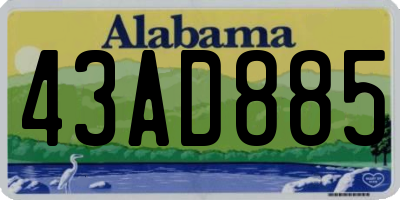 AL license plate 43AD885