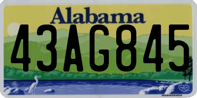 AL license plate 43AG845
