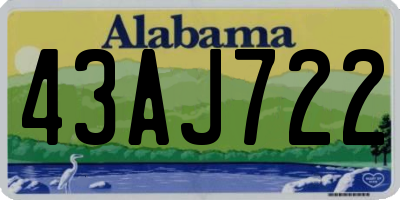 AL license plate 43AJ722