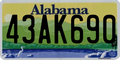AL license plate 43AK690