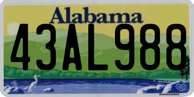 AL license plate 43AL988