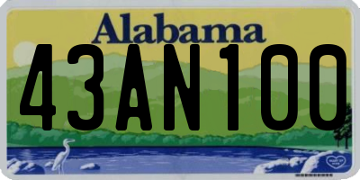 AL license plate 43AN100