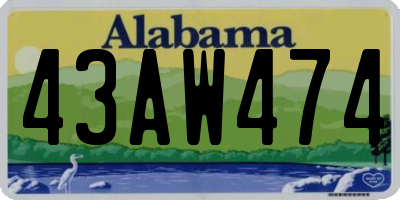 AL license plate 43AW474