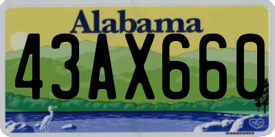AL license plate 43AX660