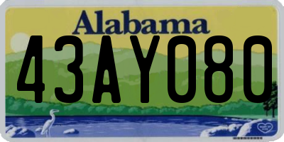 AL license plate 43AY080