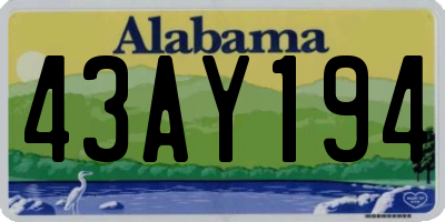 AL license plate 43AY194