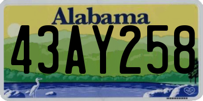 AL license plate 43AY258