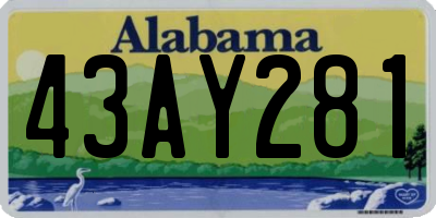 AL license plate 43AY281
