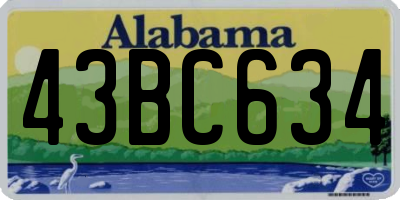 AL license plate 43BC634
