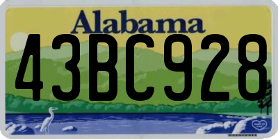 AL license plate 43BC928