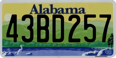 AL license plate 43BD257