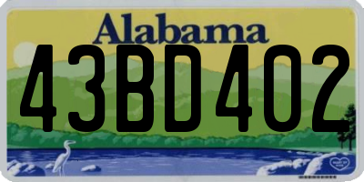AL license plate 43BD402