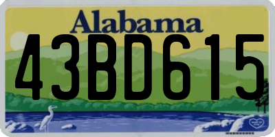 AL license plate 43BD615