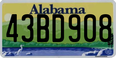 AL license plate 43BD908