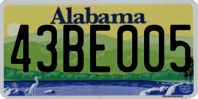 AL license plate 43BE005