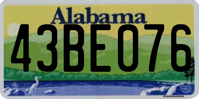 AL license plate 43BE076