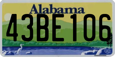 AL license plate 43BE106