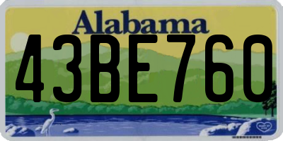 AL license plate 43BE760