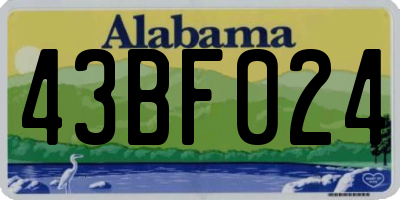 AL license plate 43BF024