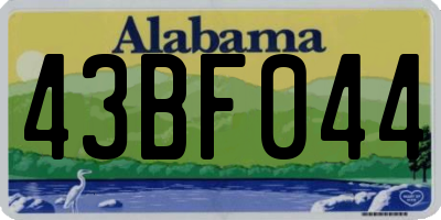 AL license plate 43BF044