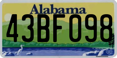 AL license plate 43BF098