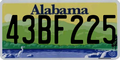 AL license plate 43BF225