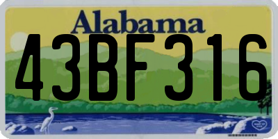 AL license plate 43BF316