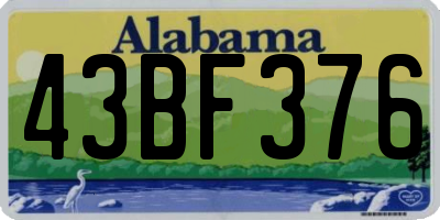 AL license plate 43BF376