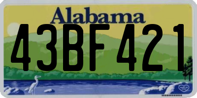 AL license plate 43BF421