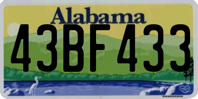 AL license plate 43BF433
