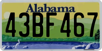 AL license plate 43BF467