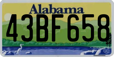 AL license plate 43BF658