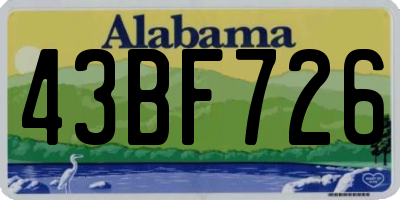 AL license plate 43BF726