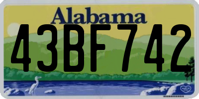 AL license plate 43BF742