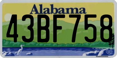 AL license plate 43BF758