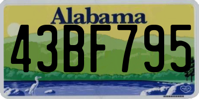 AL license plate 43BF795