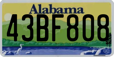 AL license plate 43BF808