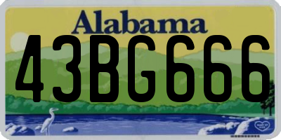 AL license plate 43BG666