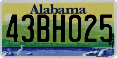 AL license plate 43BH025