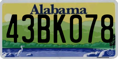 AL license plate 43BK078