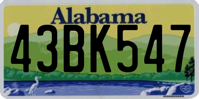 AL license plate 43BK547