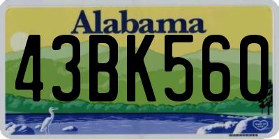 AL license plate 43BK560