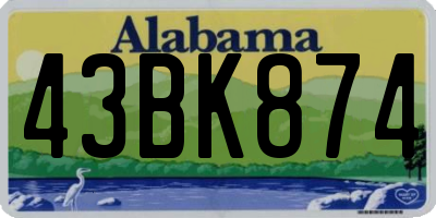 AL license plate 43BK874