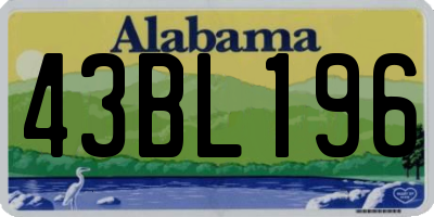 AL license plate 43BL196