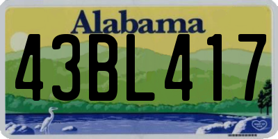 AL license plate 43BL417