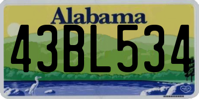 AL license plate 43BL534