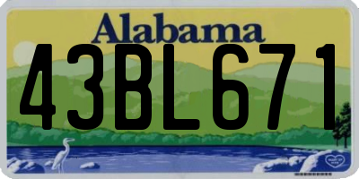 AL license plate 43BL671