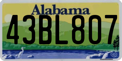 AL license plate 43BL807