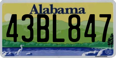 AL license plate 43BL847